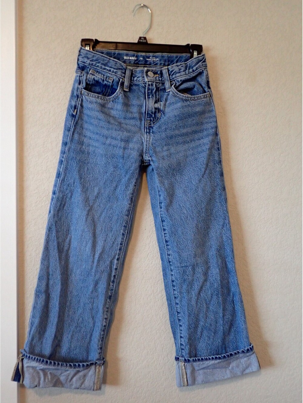 Kids Old Navy baggy wide leg cuffed jeans